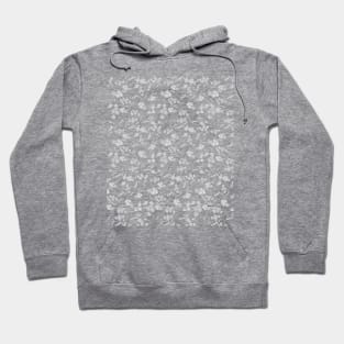 forget me not pattern black and white Hoodie